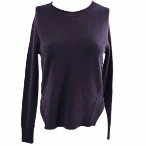 J Brand Cashmere Hi Lo Hem Knit Sweater XS Round Neck Hip Slits Longline